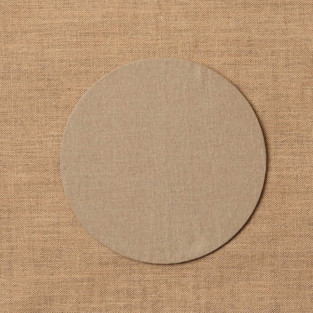 Funda bajo plato 100% Lino Natural-beige + Base de madera