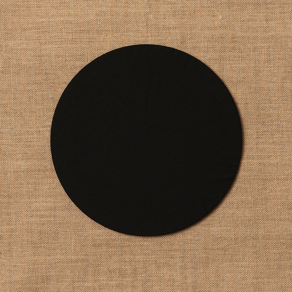 Funda bajo plato Lino negro + Base de madera