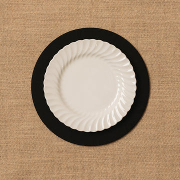 Funda bajo plato Lino negro + Base de madera
