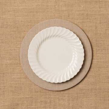 Funda bajo plato look lino + Base de madera