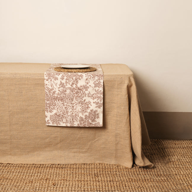 Camino de mesa tela Toile de Jouy Marrón