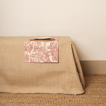 Camino de mesa tela Toile de Jouy Rojizo