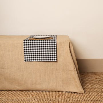 Camino de mesa Vichy cuadro Blanco-Negro