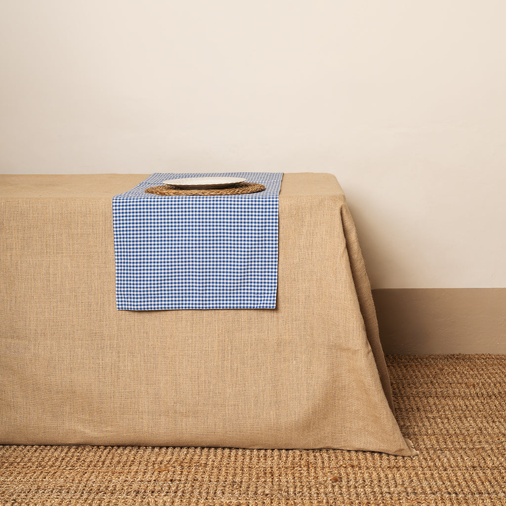 Camino de mesa Vichy cuadro pequeño Azulón