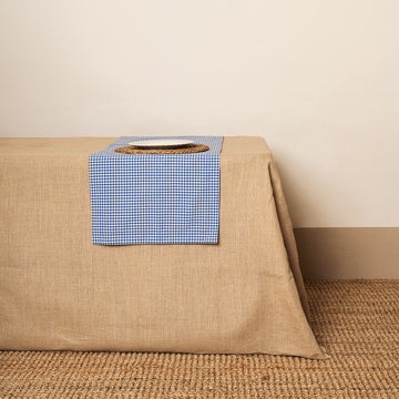 Camino de mesa Vichy cuadro pequeño Azulón