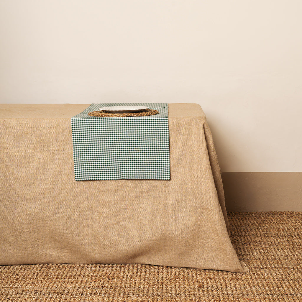 Camino de mesa Vichy cuadro pequeño Verde Botella