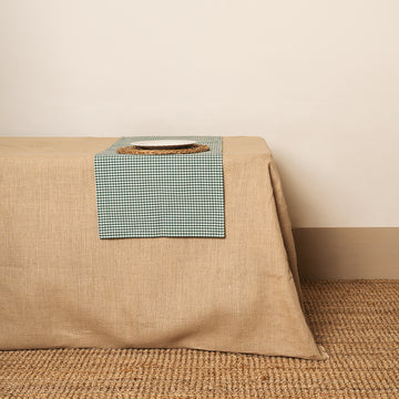 Camino de mesa Vichy cuadro pequeño Verde Botella