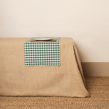 Camino de mesa Vichy cuadro Verde Botella