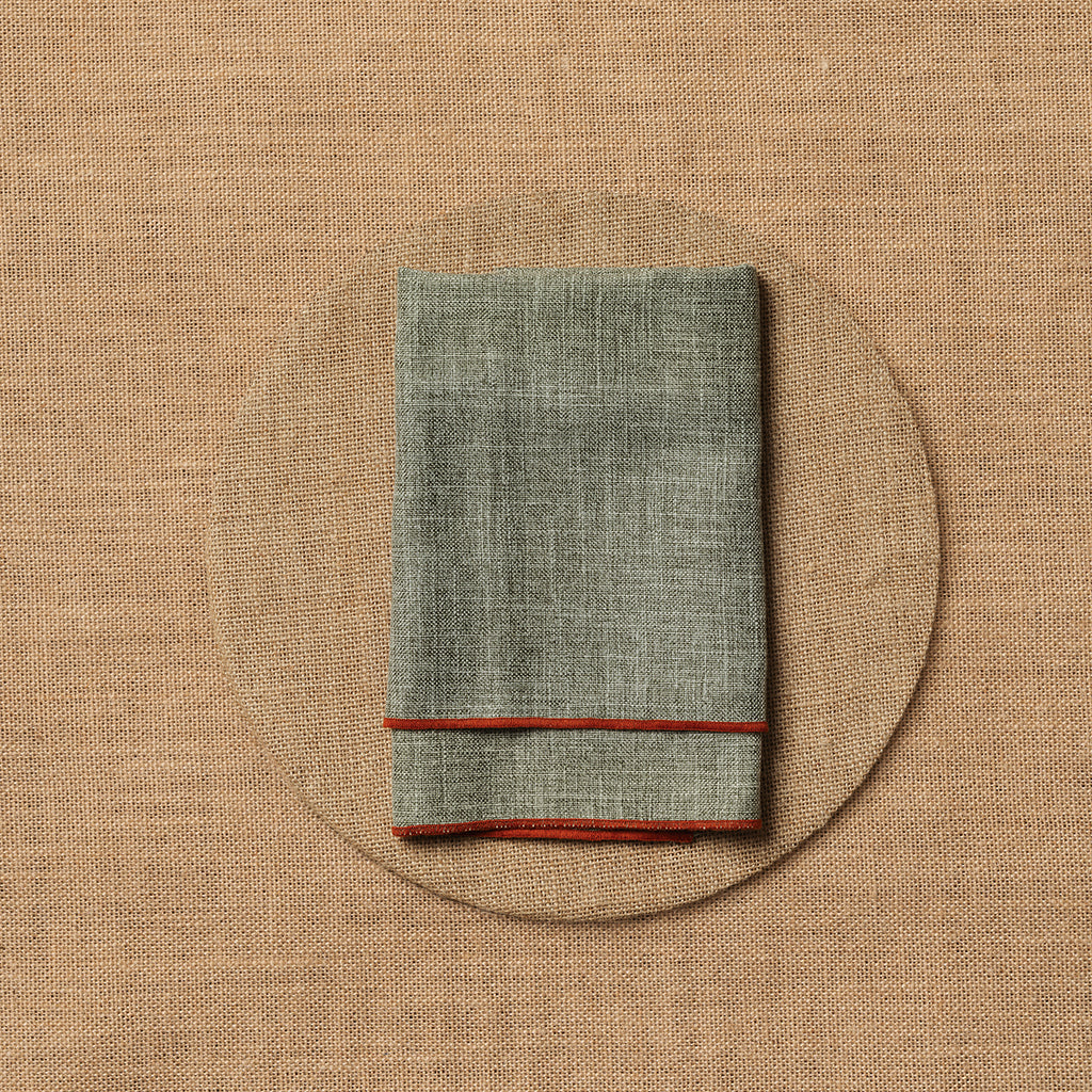 Pack Mantel verde jaspeado + Servilletas verde jaspeado