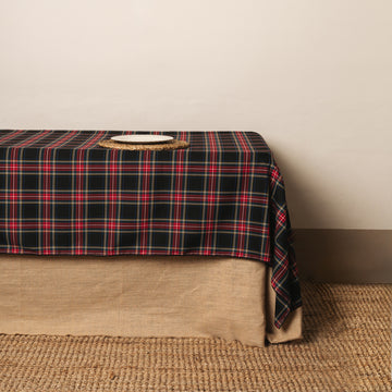 Mantel Tela Escocesa Tartán fondo negro