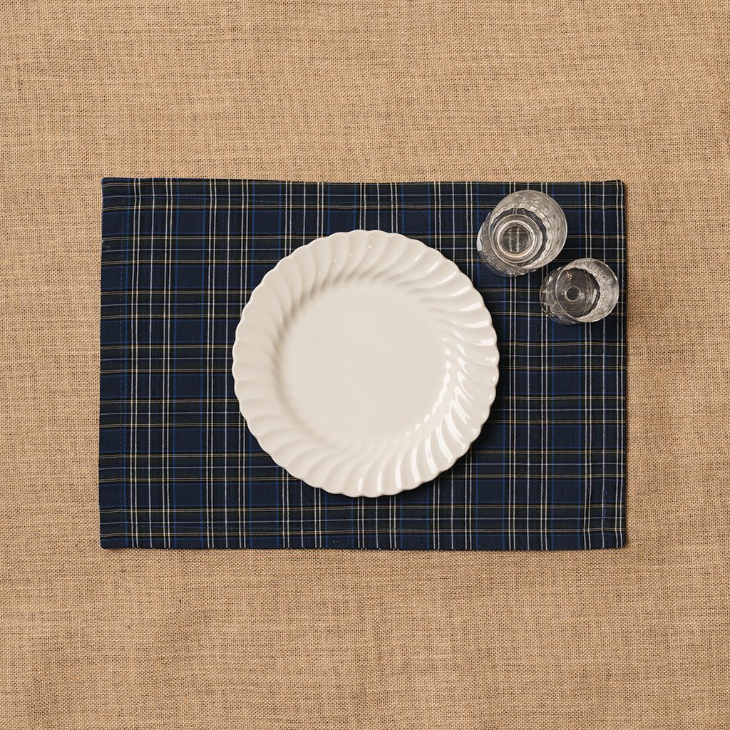 Individual Tela Escocesa Azul