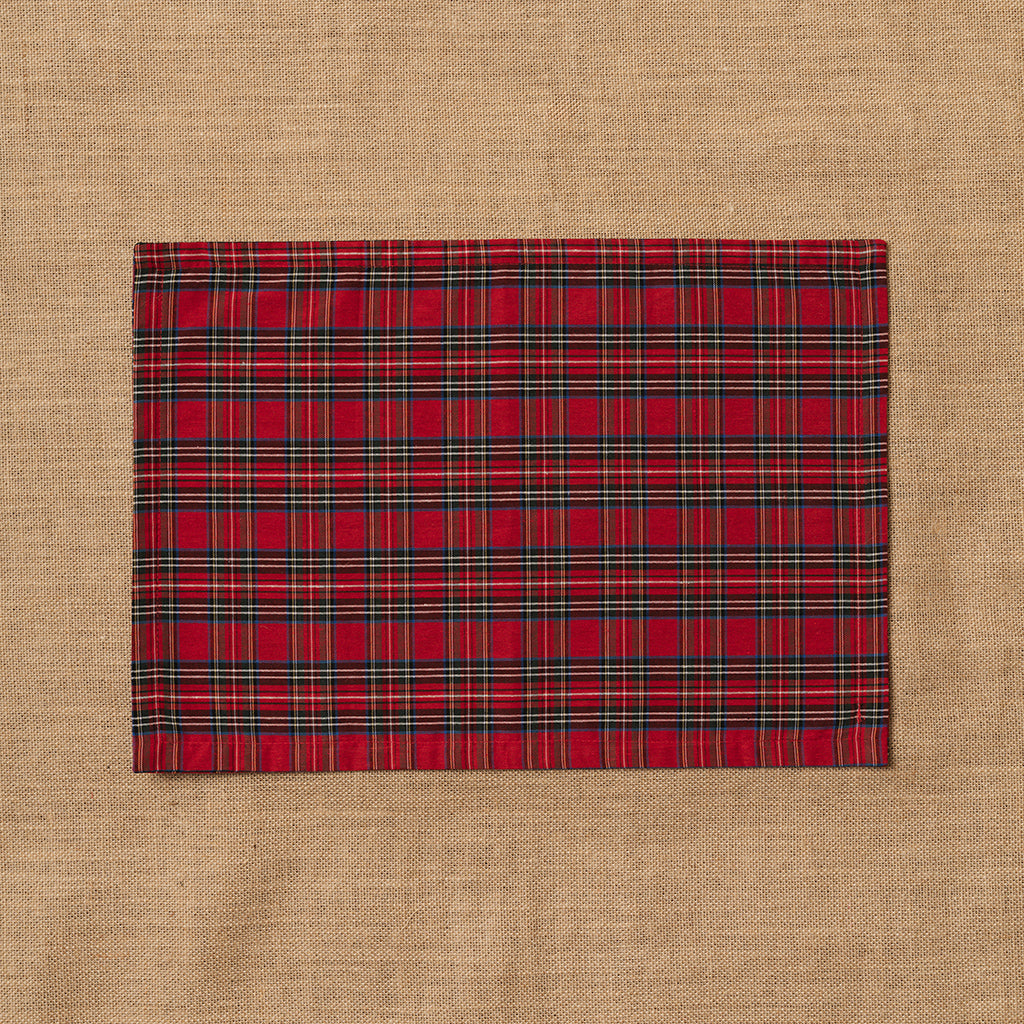 Individual Tela Escocesa Rojo