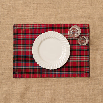 Individual Tela Escocesa Rojo