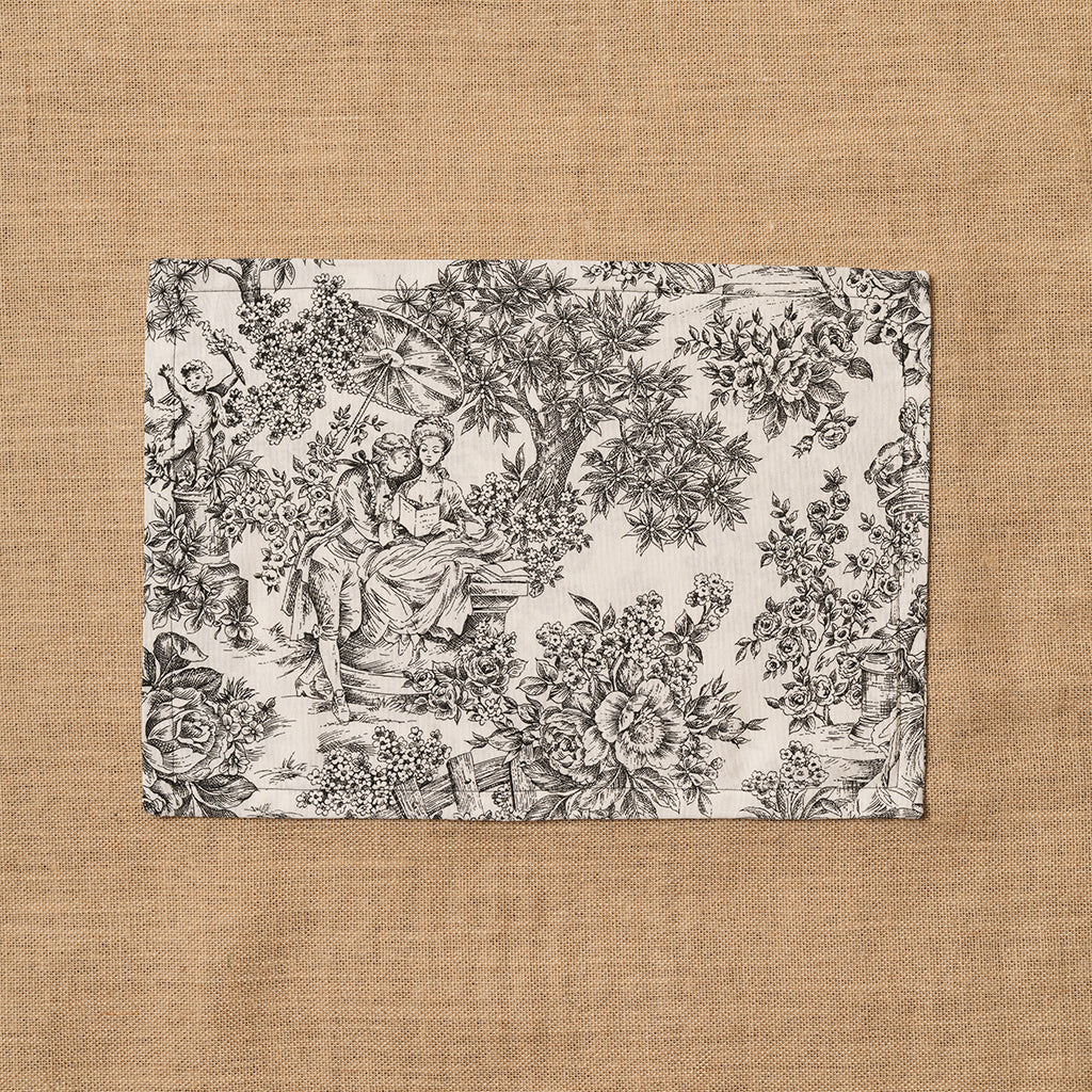 Individual Toile de Jouy Blanco-Negro
