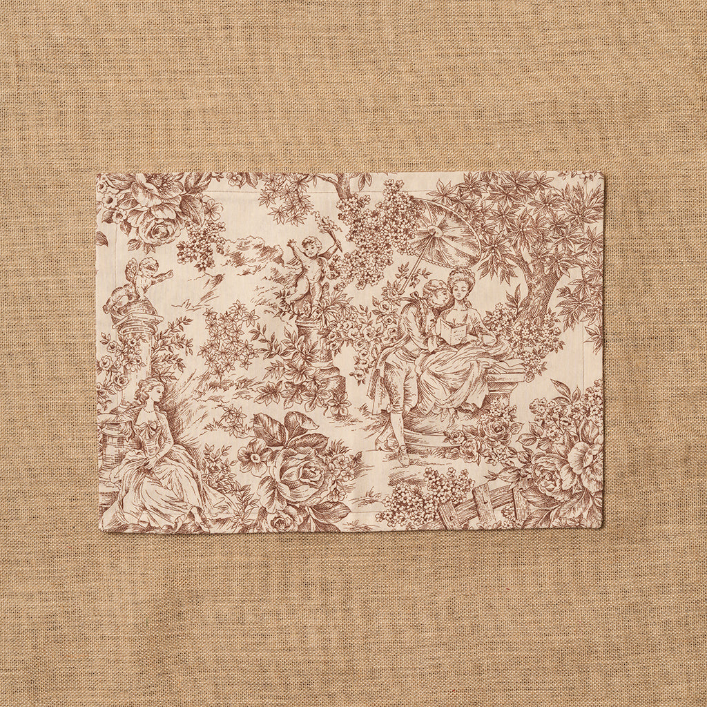 Individual Toile de Jouy Marrón