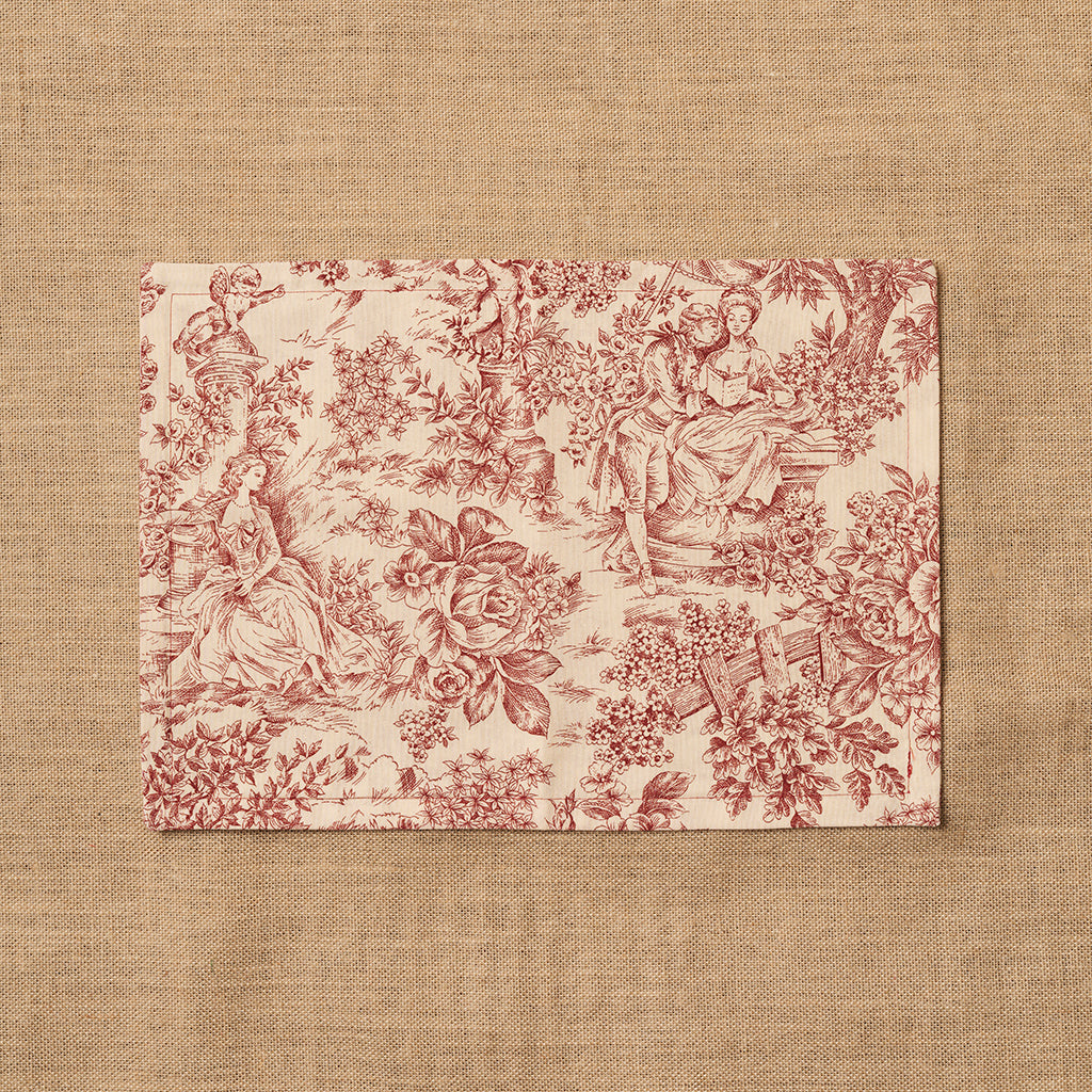 Individual Toile de Jouy Rojizo
