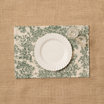 Individual Toile de Jouy Verde