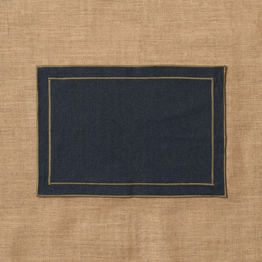 Individual vaquero con festón Verde Caqui