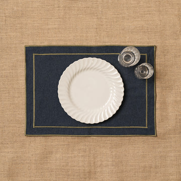 Individual vaquero con festón Verde Caqui