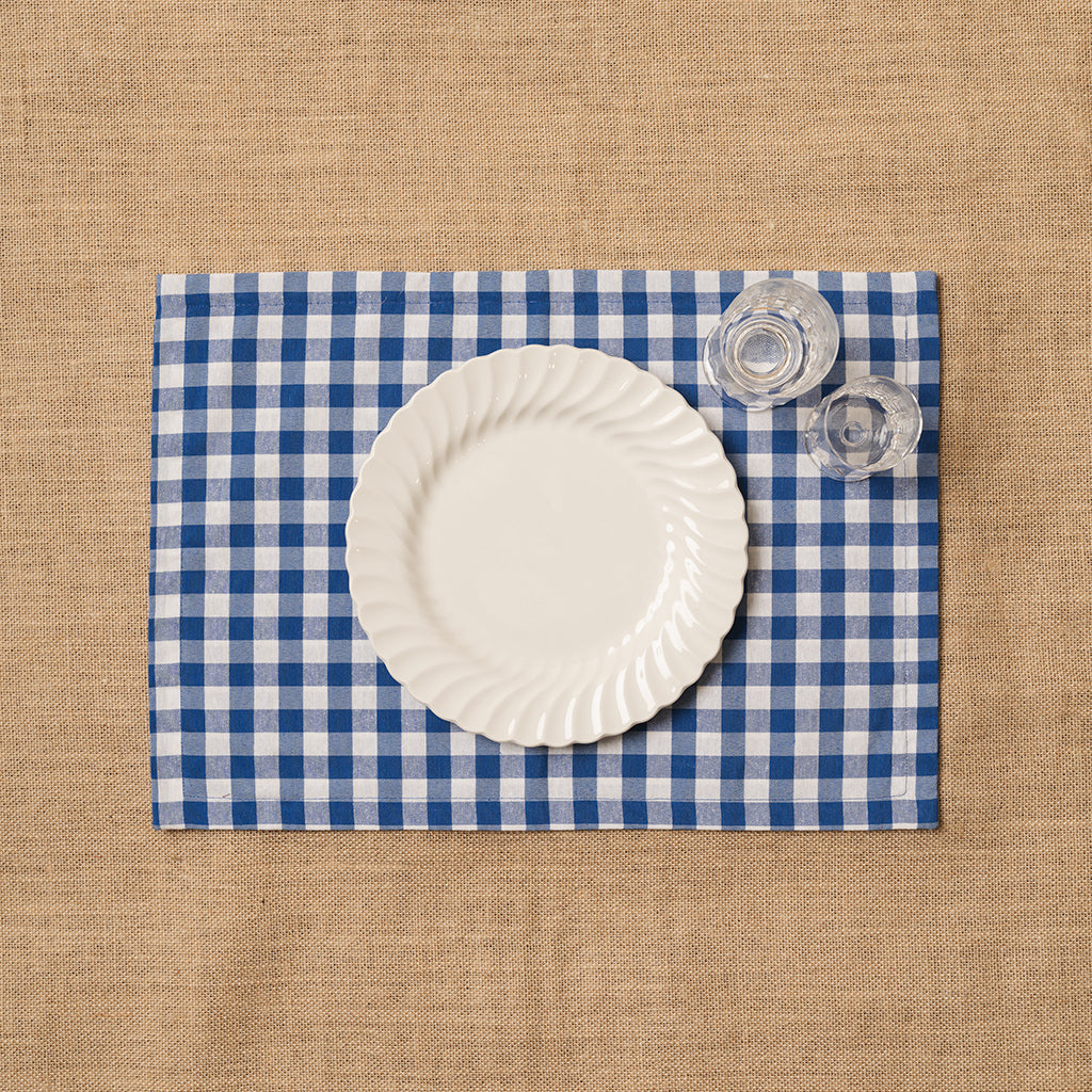 Individual Vichy cuadro Azulón