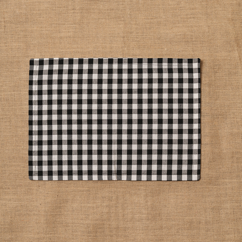 Individual Vichy cuadro Blanco-Negro