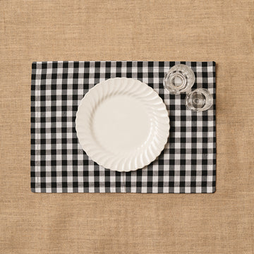 Individual Vichy cuadro Blanco-Negro