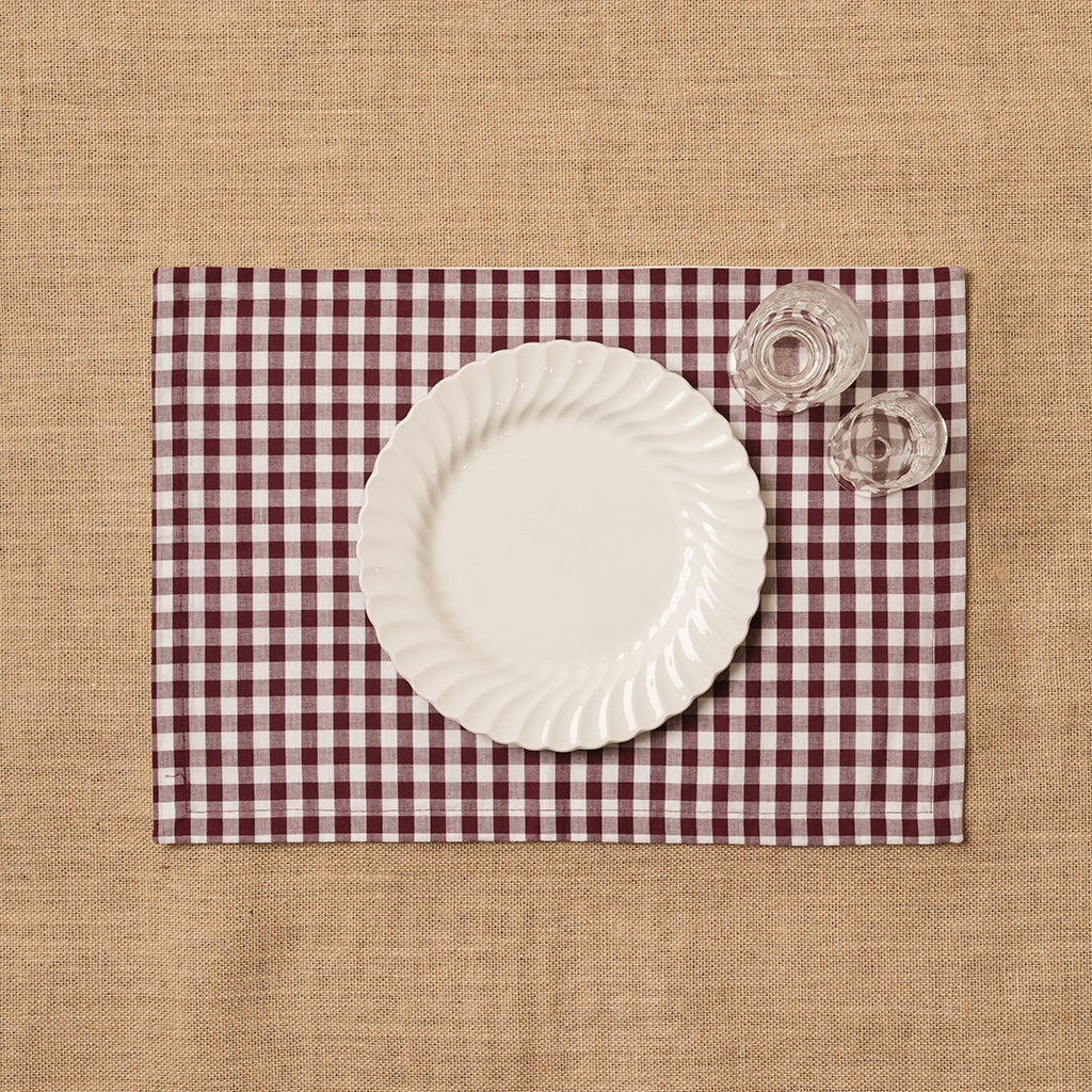 Individual Vichy cuadro Granate