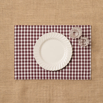 Individual Vichy cuadro Granate