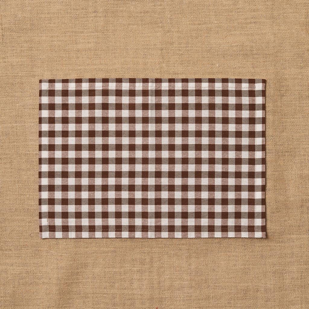 Individual Vichy cuadro Marrón