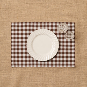 Individual Vichy cuadro Marrón