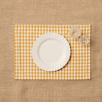 Individual Vichy cuadro Mostaza