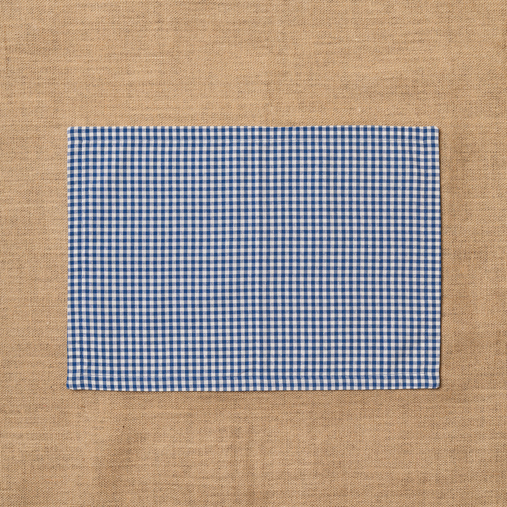 Individual Vichy cuadro pequeño Azulón