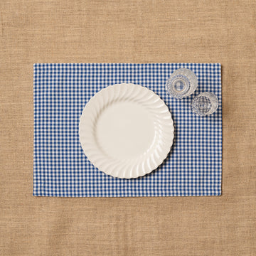 Individual Vichy cuadro pequeño Azulón