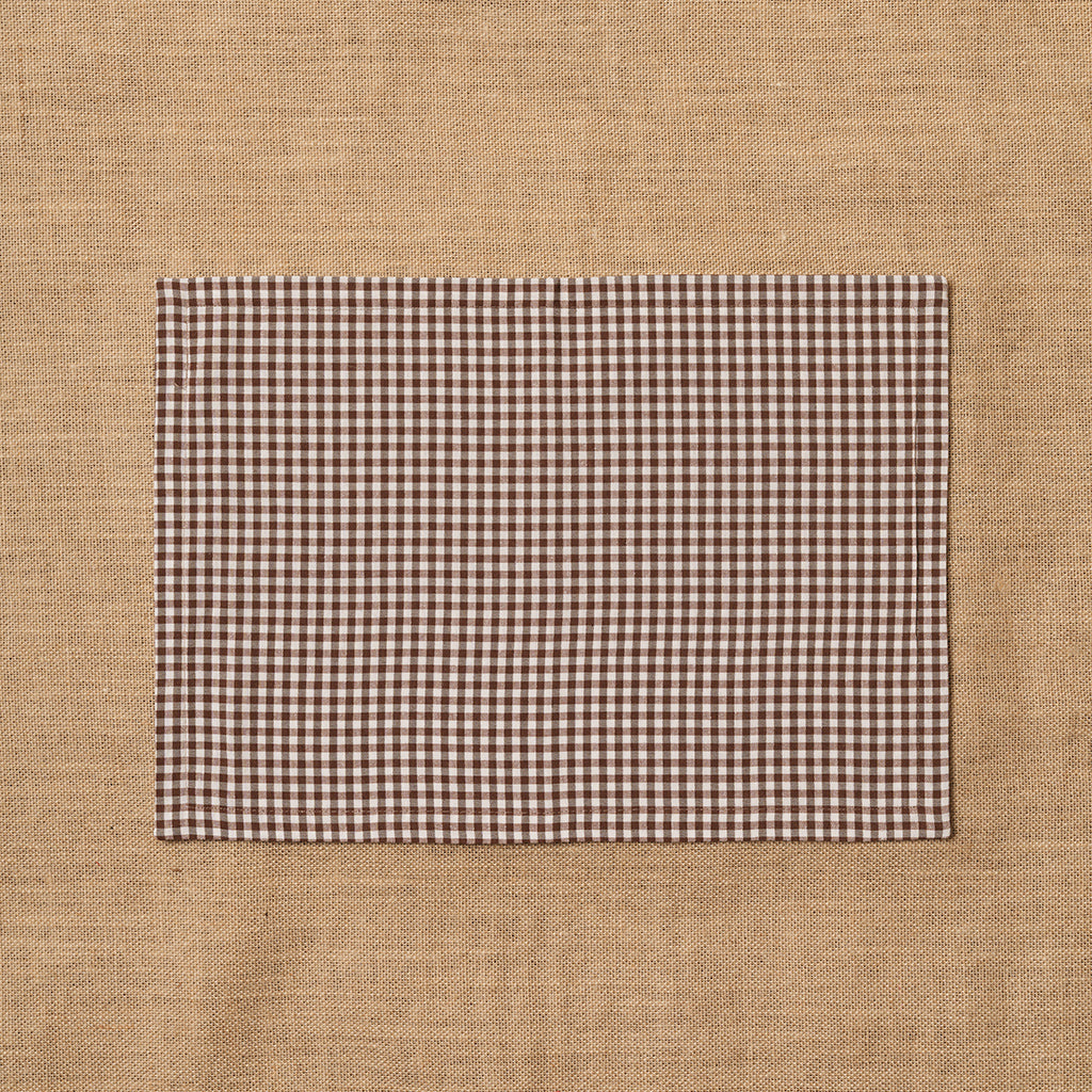 Individual Vichy cuadro pequeño Marrón