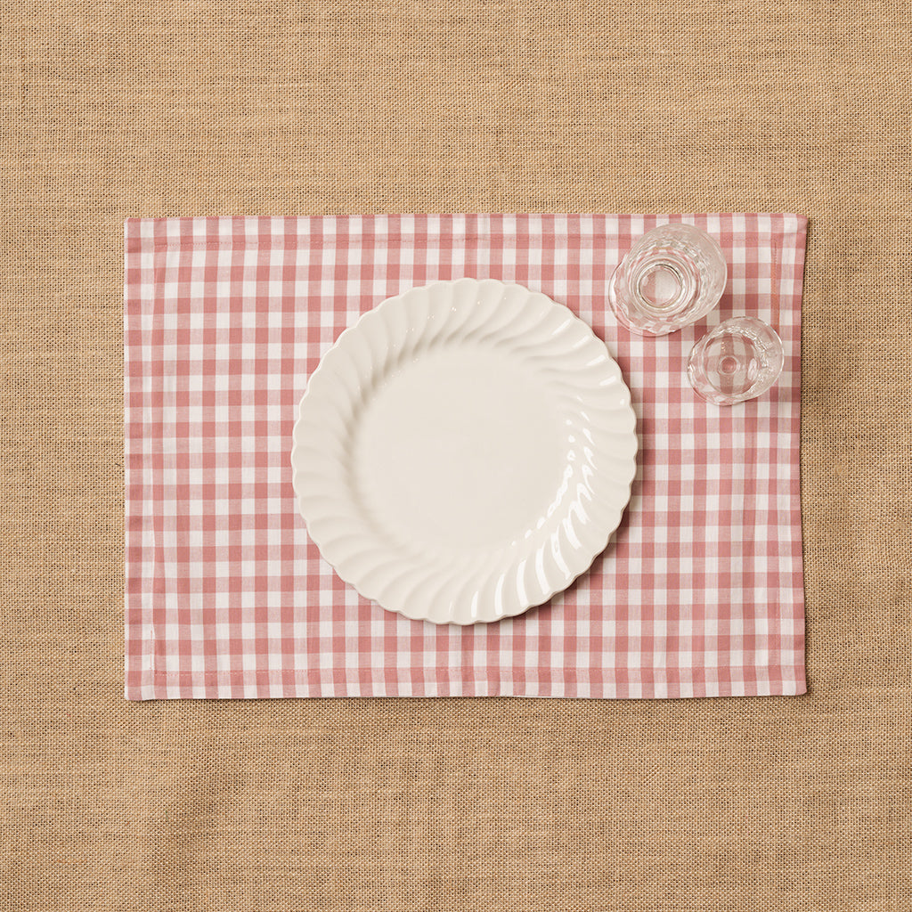 Individual Vichy cuadro Rosa