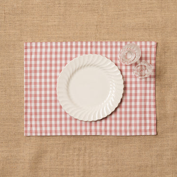 Individual Vichy cuadro Rosa