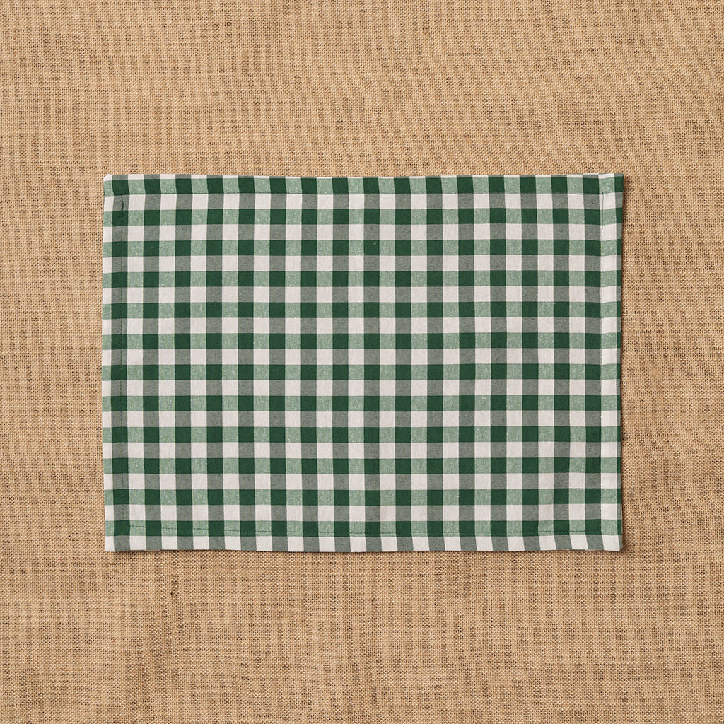 Individual Vichy cuadro Verde Botella