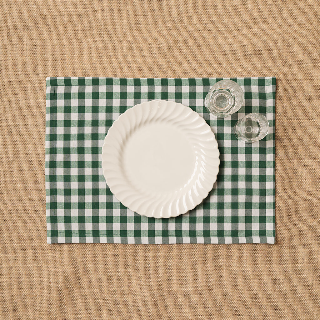 Individual Vichy cuadro Verde Botella