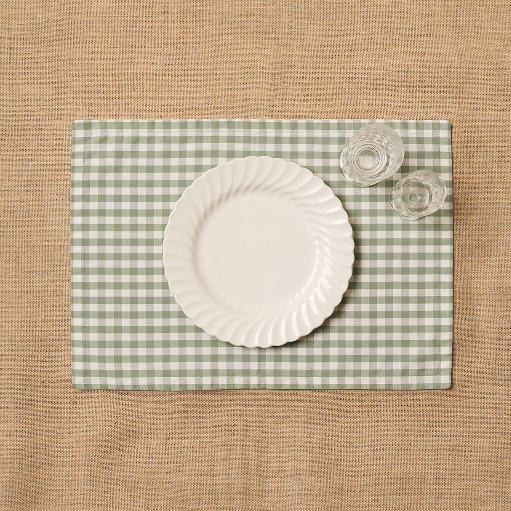 Individual Vichy cuadro Verde Mar