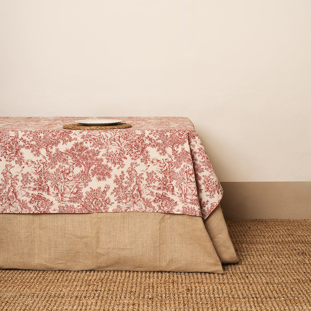 Mantel Toile de Jouy rojizo