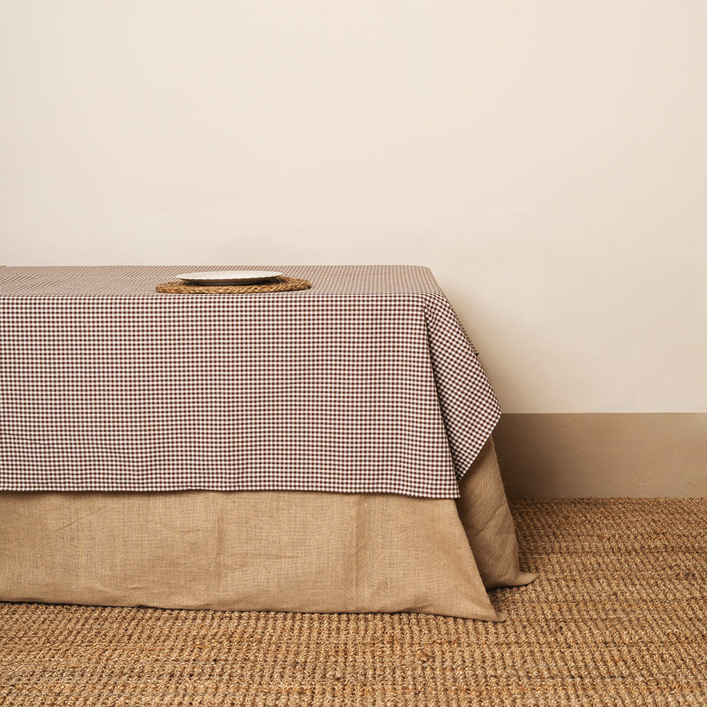 Mantel Vichy pequeño marrón