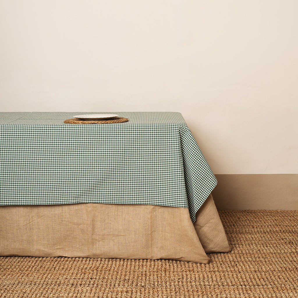 Mantel Vichy pequeño verde botella