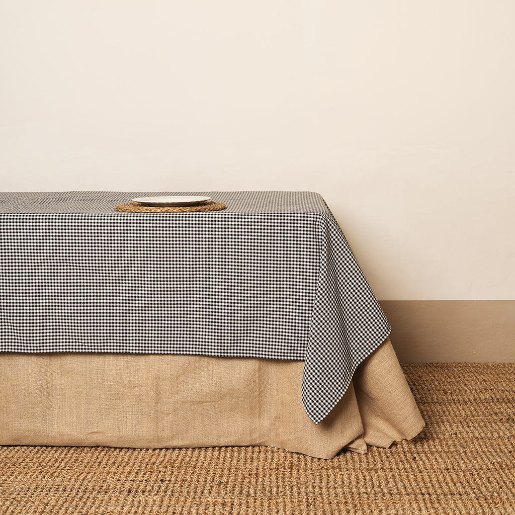 Mantel Vichy pequeño blanco-negro