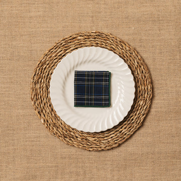 Servilleta de Cocktail Tela Escocesa Tartán Azul