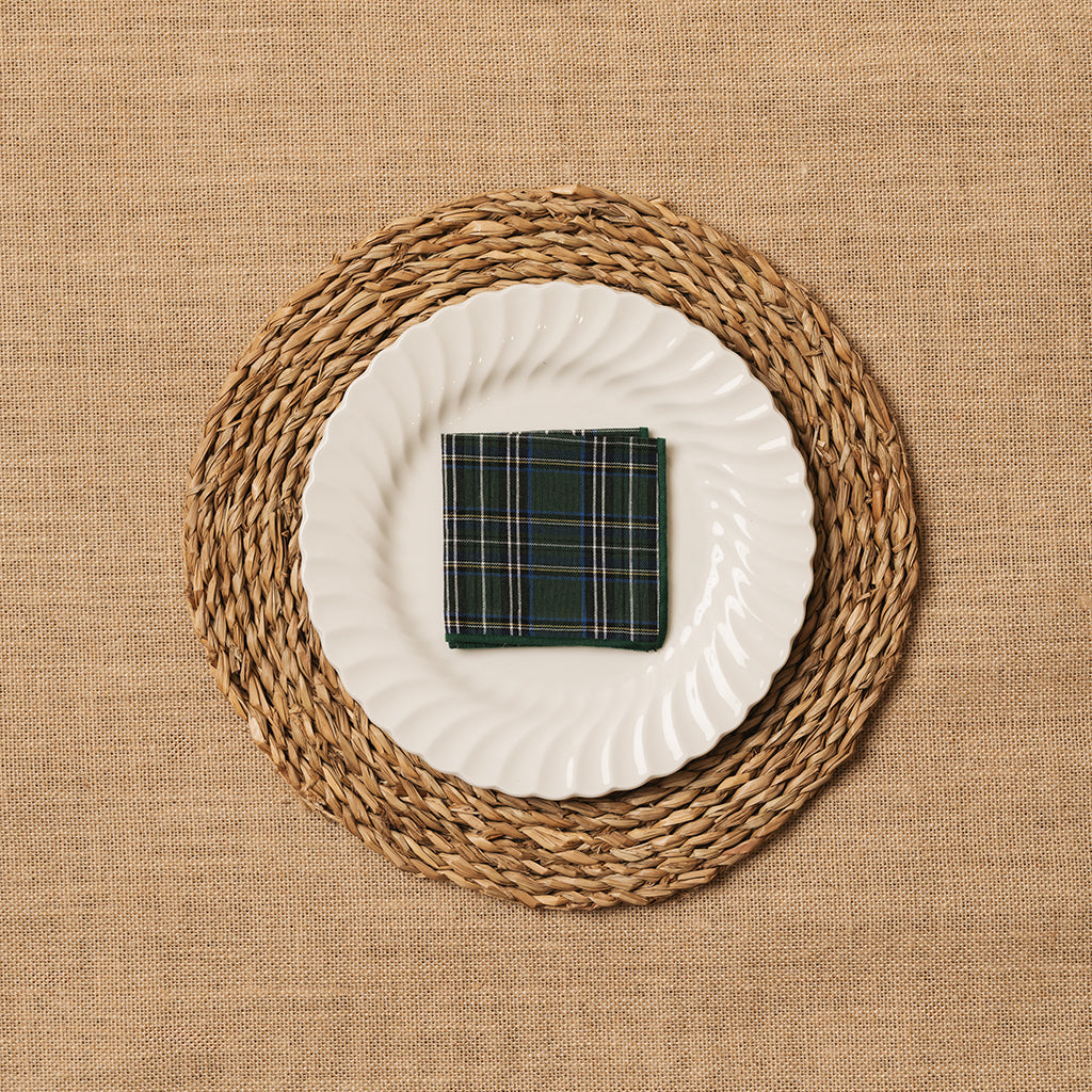 Servilleta de Cocktail Tela Escocesa Tartán Verde