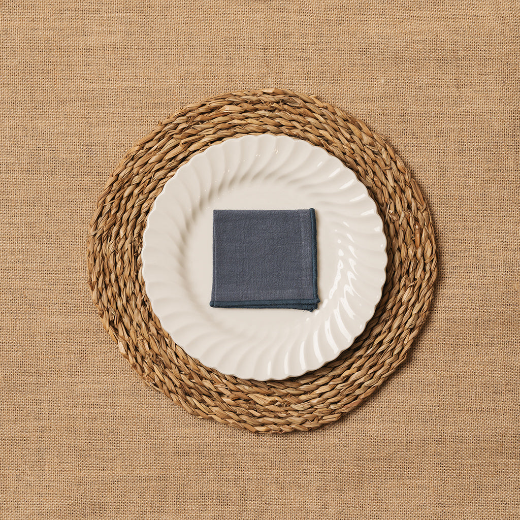 Servilleta de Cocktail Lino mezclado Azul-Gris