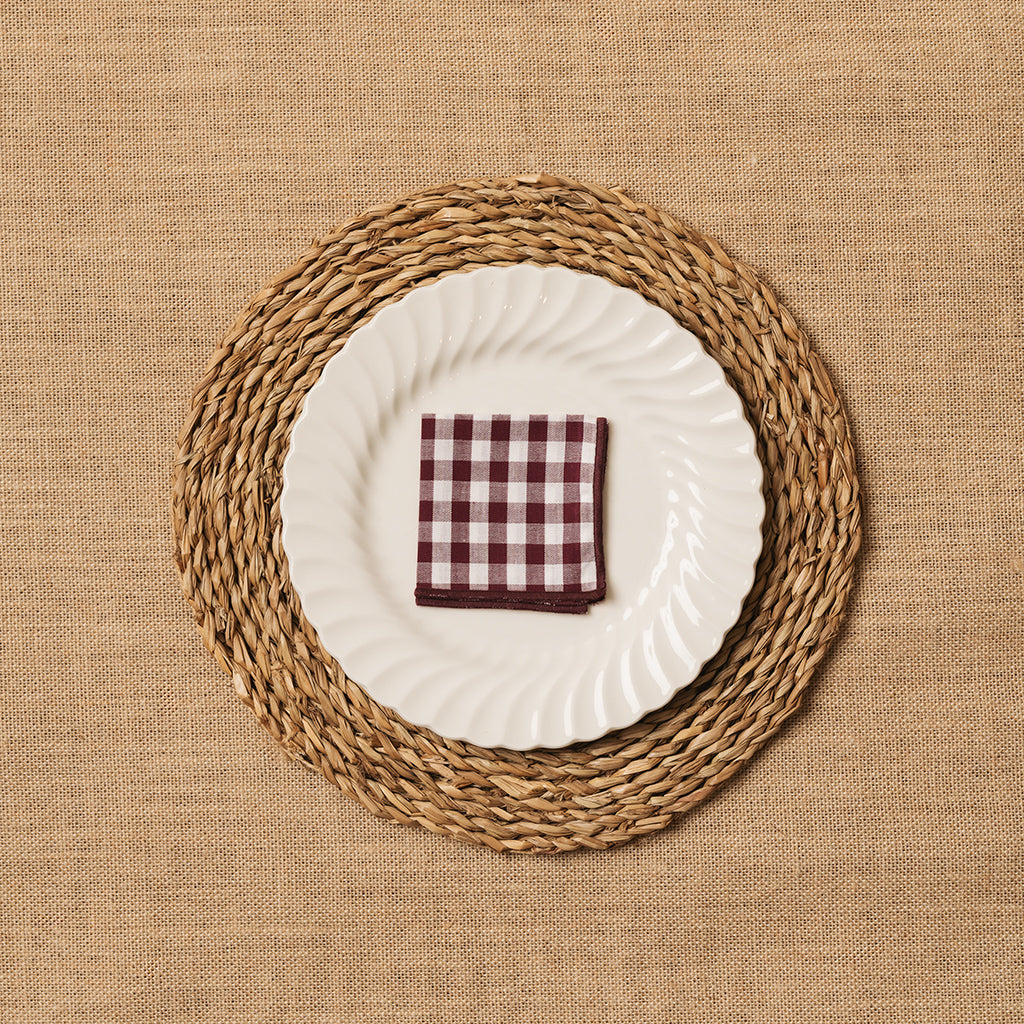 Vichy square cocktail napkin