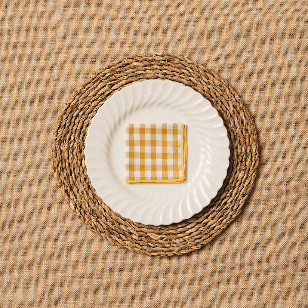 Vichy square cocktail napkin