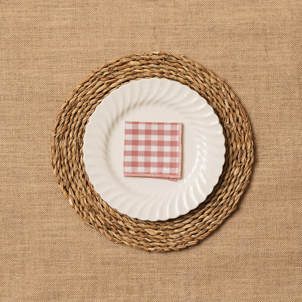 Vichy square cocktail napkin