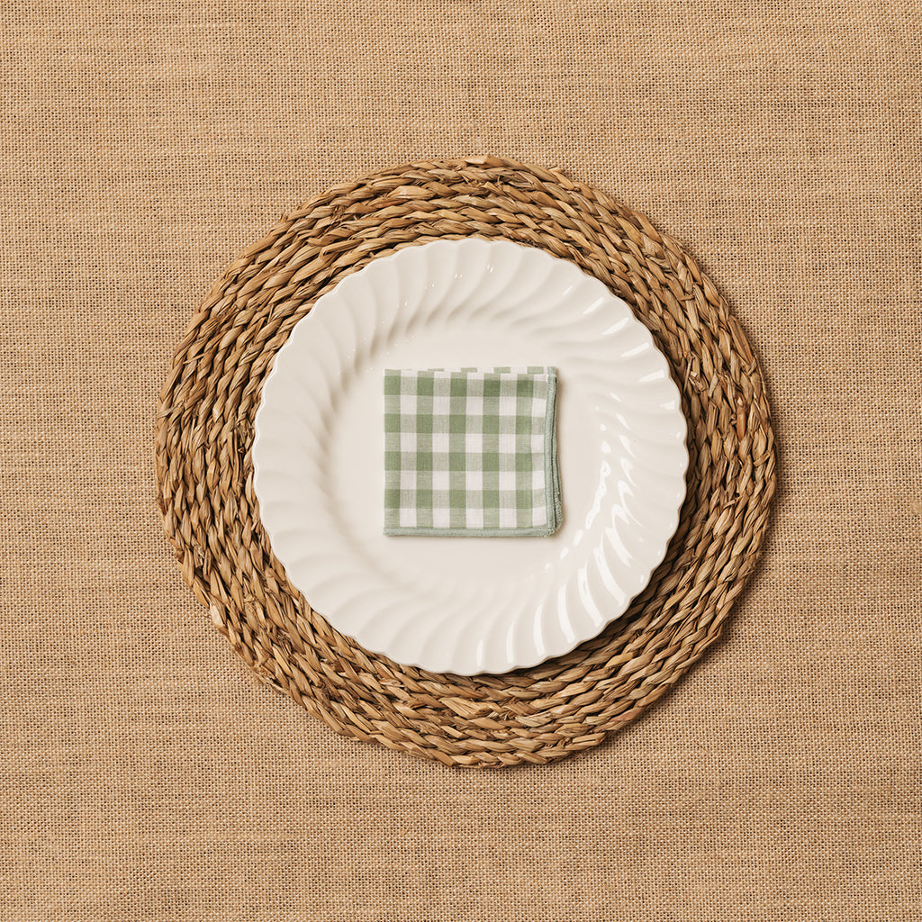 Vichy square cocktail napkin